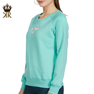 Sweatshirts à col rond en coton pour femmes Séchage rapide Respirant Sweatshirts doux coréens pour femmes Coupe régulière Sweatshirts à manches longues - Product Image 3