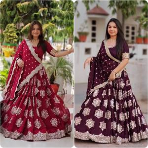 Indian Bridal Lehenga Choli with Embroidery and <b>Sequins</b> Stunning Wedding Wear - Product Image 2