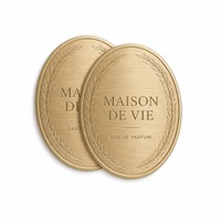 Étiquette Autocollante Ovale en Alliage d'Aluminium Écologique et Durable pour Parfum, Décalcomanie Métallique Brossée Auto-Adhésive Gravée, Emballage Laurier