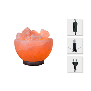 Decoración de luz de sal de cristal del Himalaya, regalo Natural tallado para la habitación del hogar, luz de sal del Himalaya de color rojo, blanco y naranja - Product Image 1