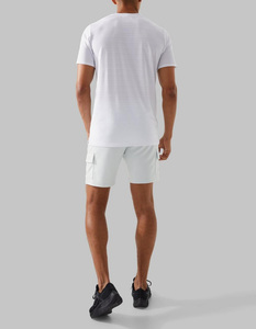 Short cargo blanc taille moyenne style décontracté en toile tricotée à motif uni avec cordon de serrage Vente en gros personnalisé qualité pour l'exportation - Product Image 2
