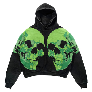 2025 bonne qualité personnalisé français éponge recadrée en détresse Streetwear grande taille unisexe sérigraphie qualité sweats à capuche - Product Image 4