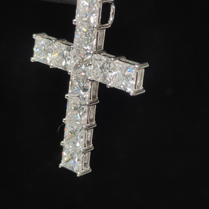 จี้เพชรรูปกากบาทตัดเพชรสำหรับเจ้าหญิงขนาด2กะรัต14K สีทองคำขาว VVS ชัดเจนได้รับการรับรองจากผู้ผลิตเครื่องประดับ - Product Image 3