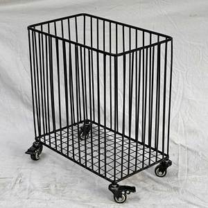 KPT68019 Portable Double-Tiered Clothing Organizer Powder-Coated Iron <b>Laundry</b> Basket for Bathroom <b>Standing</b> Type for Cleaning Use - Product Image 6