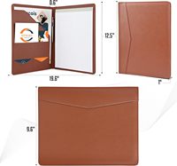 Carpeta de Presentación de Cuero PU Tamaño A4, con Bolsillos para Documentos, Porta Tarjetas, Cierre de Cremallera, Colores Personalizados, Impresión en Relieve CROSS
