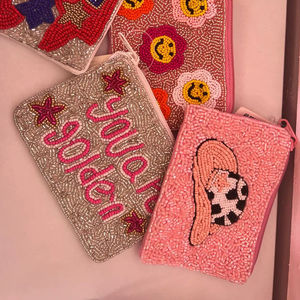 Monedero con Cremallera y Diseño Divertido, Monedero Bordado a Mano con Cuentas, Monedero de Gran Capacidad, Monedero Personalizado con Cuentas de Semillas, Bolsos Casuales Elegantes y Suaves - Product Image 1