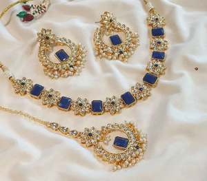 Luxe balancent gland goutte zircon cubique vert mariage décor fête grand collier ensembles de bijoux de mariée pour les femmes - Product Image 4