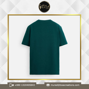 เสื้อยืดคอกลมแขนสั้นผ้าคอตตอนสำหรับผู้ชายทรงหลวมสไตล์โมเดิร์นดีไซน์ตามสั่ง - Product Image 6