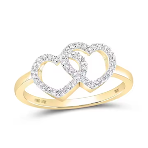 Luxury Fully Iced out Heart <b>Stack</b> Diamond <b>Ring</b> 10K Gold Moissanite Diamond <b>Ring</b> for Womens - Product Image 2