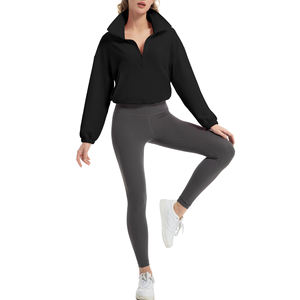 Sudadera Corta con Media Cremallera para Mujer, Sudadera Deportiva de Manga Larga, Ropa Deportiva Moderna para Gimnasio, Correr, Yoga y Comodidad Casual - Product Image 6
