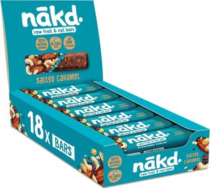 Nakd' Salted Caramel Natural Fruit & Nut <b>Bars</b> - Vegan - Healthy <b>Snack</b> - Gluten Free - 35g x 18 <b>bars</b> - Product Image 1