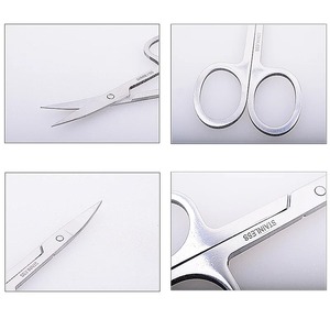 Ciseaux plats en acier inoxydable et coupe-cuticules pour manucure, maquillage des sourcils et nail art - Product Image 4