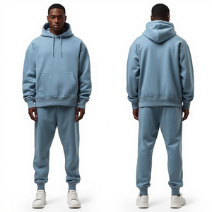 Nuevo Conjunto Deportivo de Algodón Grueso de Primera Calidad, Sudadera con Capucha y Pantalones Jogger, Ropa Personalizada con Etiqueta Privada - Product Image 2