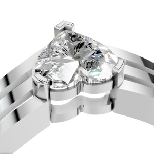 Anillo de Compromiso con Moissanita de 0.7ct en Forma de Corazón, Certificado IGI, Oro de 14K con Baño de Rodio, Diseño Multibanda, Anillo de Boda para Mujer, Venta al por Mayor - Product Image 5