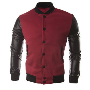 100% chaqueta de cuero Original de alta calidad para hombre, chaqueta universitaria Unisex con bordado de logotipo personalizado de béisbol - Product Image 5