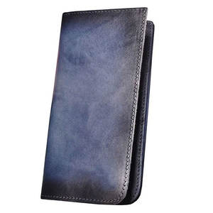 Chéquier en cuir pour hommes Chéquier Portefeuille pli Long Portefeuille en cuir de vachette mince Portefeuille en cuir véritable - Product Image 2