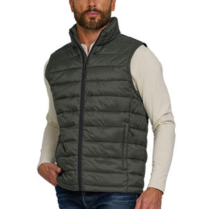 Veste sans manches pour homme, logo personnalisé en gros, veste zippée, haute qualité, écologique, matelassée, doudoune sans manches, veste d'hiver - Product Image 1