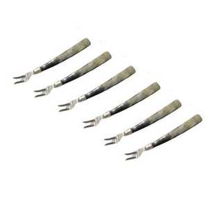 Ensemble de fourchettes en acier inoxydable faites à la main avec manche élégant en corne, parfait pour la cuisine, les voyages, les dîners, les mariages et l'usage domestique en Inde - Product Image 1