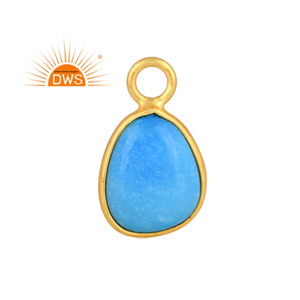 Meilleure vente en argent sterling plaqué or 18 carats pendentif en pierre précieuse matrice turquoise Demi bijoux fins pour femme cadeau pour elle - Product Image 1