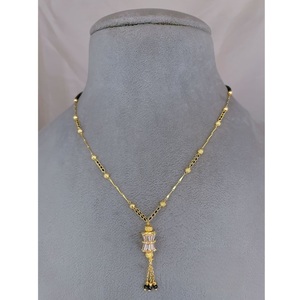 Cadena chapada en oro de una sola capa de moda Mangalsutra con colgante CZ para boda y colección de uso diario para mujer - Product Image 1