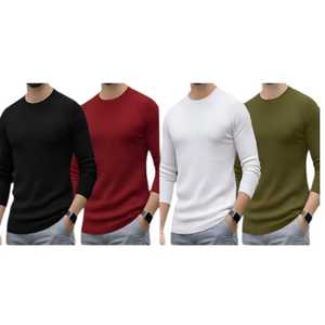 Pull en laine fine durable pour homme 2025, vêtements de travail écologiques, usage polyvalent en hiver, activités de plein air, uni - Product Image 4