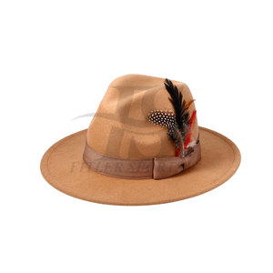 หมวกสักหลาดขนสัตว์ปีกกว้างสำหรับผู้หญิงหมวกเฟโดราสไตล์แจ๊สคลาสสิกสไตล์ปานามาหมวกแฟชั่นวินเทจสง่างามหมวกฟีโดรา - Product Image 1