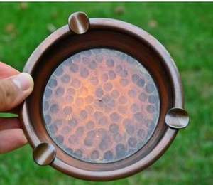 Cenicero de cobre con acabado clásico Vintage, diseño personalizado para el hogar, restaurante, Bar, oficina, embalaje de regalo Ideal disponible a buen precio - Product Image 3