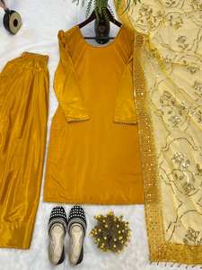 Nuevo Salwar Kameez de Antra Lifestyle, Elegante, de Seda Georgette con Bordado, Estilo Bollywood, para Fiestas, con Dupatta Farshi de Secado Rápido - Product Image 5