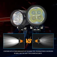 Feux antibrouillard LED pour moto LIU HJG avec DRL ambre, phare universel pour camion, lampe LED pour véhicule