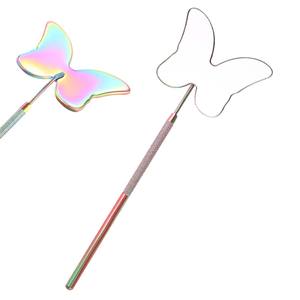 Herramientas de Injerto en Forma de Mariposa Multicolores, Espejo de Extensión de Pestañas, Espejos de Pestañas de Acero Inoxidable de Mano de Bahasa Pro - Product Image 1