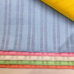 Tela de algodón polivinílico de rayas de algodón de lino de 58 pulgadas de ancho | Material Premium para la fabricación de camisas de exportación internacional - Product Image 1