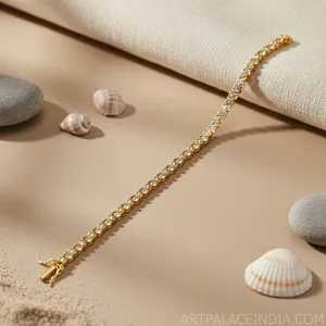 Brazalete de Tenis con Diamantes Chapado en Oro para Mujer, Elegante Regalo de Boda, Accesorio de Moda - Product Image 3