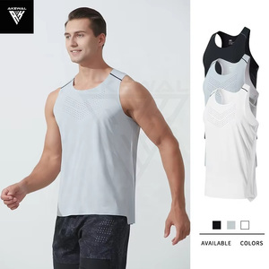 เสื้อกล้ามผ้าสแปนเด็กซ์/ โพลีเอสเตอร์ระบายอากาศได้ดีมีไซส์ใหญ่พิเศษเสื้อผ้าผู้ชายผลิตในปากีสถาน - Product Image 2