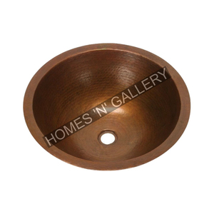 Fregadero de barra de anillo de unión redondo personalizado Fregadero de baño de cobre hecho a mano de doble pared Proveedor de fabricante personalizado oscuro de lujo - Product Image 4