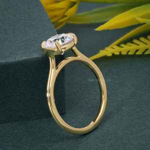 El mejor diseño 1Ct IGI Certified Lab Grown Diamond Gold Plated 925 Silver Solitaire Anillo de compromiso Joyería para mujeres a bajo precio - Product Image 1