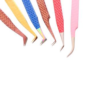Pinzas de extensión de pestañas a granel con logotipo personalizado, color, Etiqueta Privada, capas finas gruesas, tipo de punta de volumen, acero inoxidable para belleza - Product Image 3