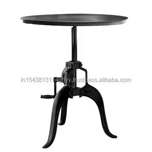 Industrial Antique Mechanic DIY Crank Height Adjustable <b>Cast</b> <b>Iron</b> Three-<b>Legged</b> Accent end <b>Table</b> Farmhouse Accent Side <b>Table</b> - Product Image 2