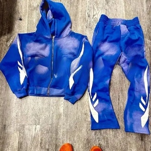 ชุดวอร์ม2ชิ้นสำหรับซักแบบมีซิปกางเกงซับเหงื่อผ้าออกแดดเสื้อผ้าตามท้องถนน - Product Image 1