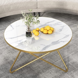 Metal Heavy Base & Top Coffee Side <b>Table</b> Modern Design for Your Living Room or Lounge Space - Product Image 5