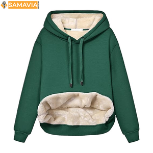 SAMAVIA Sweat à capuche d'hiver pour femme en tricot gaufré respirant, col montant, élégant, décontracté, confortable, tendance, prêt à expédier - Product Image 4