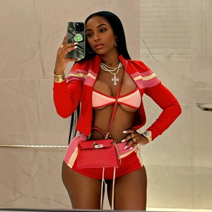 Nuevo conjunto deportivo de tres piezas para mujer, estampado de manga larga con cremallera, Sujetador deportivo, chaquetas, pantalones cortos, conjuntos de 3 piezas para mujer - Product Image 6