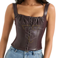 Top de lino y algodón de verano para mujer coreana al por mayor, lo último en informal de Color sólido, decoración de botones personalizada, Top de cuero con patrón 3D