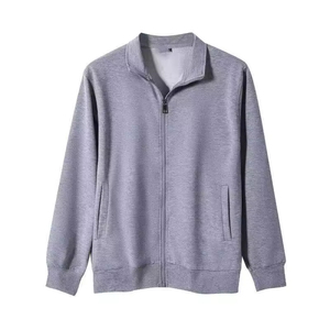 Veste de travail pour homme à fermeture éclair sur le devant, poche, manches longues, col montant, poignets élastiques, style uniforme d'hôpital personnalisé - Product Image 1