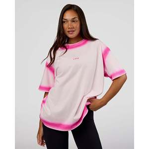 Camiseta Urbana Urban Blur Unisex Extra Grande, Color Blanco/Rosa Ultra, 230g, Impresión Digital, Estilo Vintage - Product Image 4
