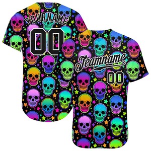All Print Baseball Jersey Uniform Blank Custom Skull Fashion Wholesale Spandex/<b>Polyester</b> Breathable Quick Dry <b>T</b> <b>Shirts</b> Best - Product Image 4