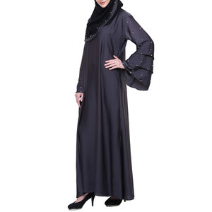 Abaya musulmane décontractée pour femmes en gros, vêtements islamiques personnalisables, respirants, manches longues, poche, couleur unie, haute qualité - Product Image 6