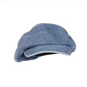 Casquettes de baseball réglables, bérets en denim de couleur unie pour hommes et femmes, respirantes, protection solaire pour les voyages en plein air, casquettes de randonnée - Product Image 6