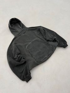 Sudaderas con capucha de lavado ácido Street Wears 100% Heavyweight French Terry Cotton Fleece Mineral Wash Cropped Drawstring Hoodie - Product Image 6