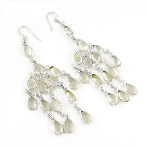 Boucles d'oreilles pendantes en argent 925 pour femmes, bijoux fantaisie tendance - Product Image 2