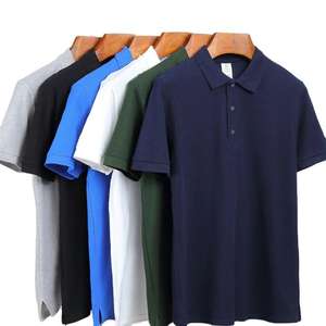 เสื้อโปโลผู้ชายทำจากผ้าฝ้ายโพลีเอสเตอร์แขนสั้นผ้าคอตตอนด้านนอกเสื้อโปโลแบบลำลอง - Product Image 1